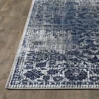 Loomaknoti Aysal ALAZAH 3 '5' kék virágos beltéri akcentus szőnyeg