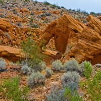Nevada, Mesquite. Arany Butte Nemzeti Emlékmű, kis-Finnország vörös szikla szobrok Poszter Nyomtatás Bernard Friel