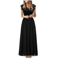 Női nyári divat ruha üreges V-nyakú ujjatlan alkalmi tartály ruha fekete Méret 2XL