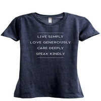 Élő egyszerűen szerelem nagylelkűen Női Divat nyugodt póló póló Heather Navy közepes