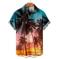 férfi hawaiianss rövid ujjú Tavaszi-nyári hajtóka 3D nyomtatott ing divat felső ing