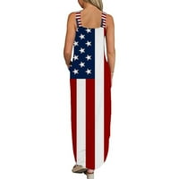 Xihbxyly Clearance Maxi ruhák Női Függetlenség Napja Ujjatlan zászló nyomtatási ruhák nyári Tank ruha július 4. fél