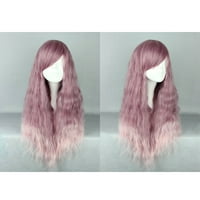 Egyedi alku az emberi haj parókák nőknek hölgy 28 rózsaszín gradiens göndör paróka paróka sapkával