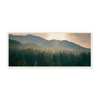 Reggeli nap ködös fa erdő táj keretes fényképezés művészet nyomtatás