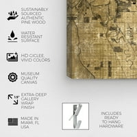 Wynwood Studio Maps and Flags Wall Art vászon nyomtatás 'seattle térkép arany és fekete' amerikai városok térképek