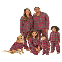 Ünnepi idő illesztése a családi piros flanel pizsama készlet