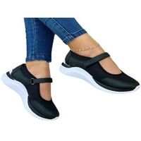 Oucaili Női Lélegző sétacipő Lady Fashion Mary Jane cipők állítható dolgozó nővér cipő könnyű lapos cipő fekete 5