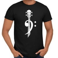 Basszusgitáros póló Vicces Basszusgitár Cleff gitáros zenész ajándék póló férfiaknak nők