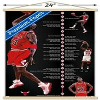 Michael Jordan-idővonal fali poszter fa mágneses kerettel, 22.375 34