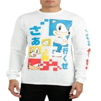 Sonic the Hedgehog férfi és nagy férfi hosszú ujjú és rövid ujjú grafikus pólók, csomag, méret S-3XL