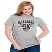 Jézus Rövid ujjú póló pólók pólók Nazareth 5k Krisztus keresztény Maraton Althetic Biblia