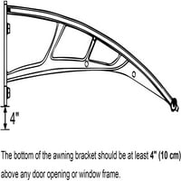 80 x40 ajtó napellenző terasz fedél UV Esővédelem egész polikarbonát üreges lemezek