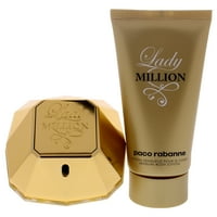 Lady Million Paco Rabanne a nők számára-ajándék szett 1,7 oz EDP Spray, 2,5 oz testápoló