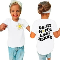 koaiezne kisgyermek gyerekek kislányok anyukám Utolsó ideg Rövid ujjú levél nyomtatás ing Mama Mini vicces póló divatos