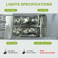 Ledkingdomus fényszóró-szerelvény kompatibilis a 2007-es GMC Sierra 1500 2007-Sierra 2500HD HD króm ház tiszta reflektor