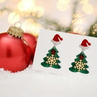 Baocc kiegészítők karácsonyi geometriai alakú fülbevalók nőknek könnyű súly könnyű felvenni és levenni színes karácsonyfa