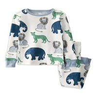 Little Planet by Carter ' s Baby & Tipegő fiúk szorosan illeszkedő organikus pamut hosszú ujjú pizsama, 2 darabos készlet,