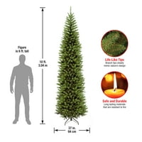 Nemzeti Fa Társaság Mesterséges Karcsú Karácsonyfa, Zöld, Kingswood Fenyő, Fehér Fények, Állványt Tartalmaz, Láb