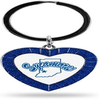 Indiana állam Sycamores NCAA strasszos szív színű kulcstartó, királyi, hosszában