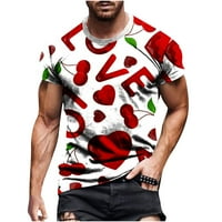 jsaierl Rövid ujjú ingek férfiaknak Heart Graphic Tee Big & Tall alkalmi Legénység nyak felsők újdonság Designer pólók