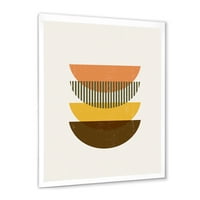 Designart 'Half hold in Earth in Earth Tones Absztrakt Geometrikus Art' Modern Keretes Art Print