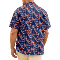 Július 4. Férfi Hawaii ing USA nemzeti zászló ing grafikus ing gallér napi ünnep Rövid ujjú nyomtatás ruházat Alapvető