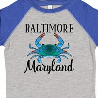 Inktastic Baltimore Maryland nyaralás kék rák ajándék kisgyermek fiú vagy kisgyermek lány póló