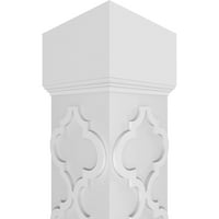 Ekena Millwork 8 w 10'h kézműves klasszikus négyzet alakú nem társított nagy Marrakesh Fretwork oszlop W Mission Capital