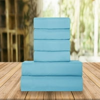 Elegáns kényelmi ágylapok poliészter iker iker XL Aqua Blue Solid Sheet Set