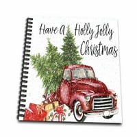 3dRose van egy Holly Jolly karácsonyi piros teherautó karácsonyfák-Mini Jegyzettömb, által