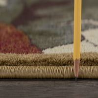 Átmeneti terület szőnyeg virágbézs, vörös nappali könnyen tisztítható