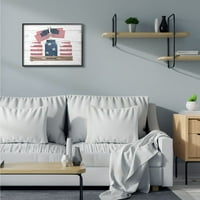 A Stupell Industries rusztikus hazafias edények amerikai büszkeség zászló kialakítású Wall Art Design betűkkel és bélelt