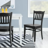 Linon Cabarrus fa étkező oldalsó ékezetes szék, 2 -es készlet, fekete