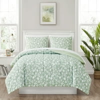 Mainstays 7 darabos zöld virágos ágy egy táskában, tele