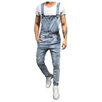 Cargo nadrág férfiaknak Clearance férfi mosott farmer vállpántos farmer overall alkalmi szakadt farmer Jumpsuits kezeslábas