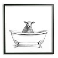 Stupell Industries Wooly juh a fürdőkádban található, a fürdőszobában, 30, tervezés: Victoria Borges