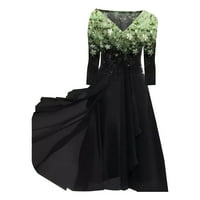 huaai Molett ruha Női Hosszú ujjú Alkalmi Divat chiffon varrás női ruhák nyári ruhák Női Fekete l