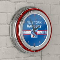 Chrome Double Rung Neon óra - New York Rangersï¿½