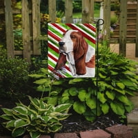 Caroline kincsei SC9332-zászló-szülő Basset Hound Candy Cane Ünnep Karácsonyi zászló, Többszínű