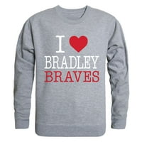 Szerelem Bradley Egyetem Braves Crewneck Pulóver Pulóver Pulóver Heather Szürke Nagy