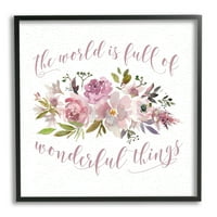 Stupell Industries Csodálatos dolgok Kalligráfia Motivációs Virágvirágok, 24, Tara Moss tervezése