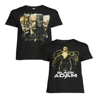 Képregény férfi fekete Ádám grafikus pólók, 2-csomag, méret S-3X