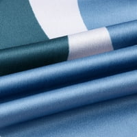 Nyári ruhák Női hosszú ujjatlan Divat Maxi Nyomtatott Kerek nyakkivágással ruha kék 3XL