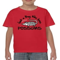 Fiú, aki szereti a Possums pólót Juniors -Smartprints Designs, x-kicsi