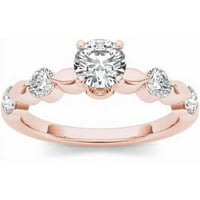 1- Carat T.W. Diamond Classic 14KT rózsa arany eljegyzési gyűrű