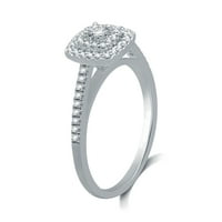 CTTW Lab nőtt gyémánt menyasszonyi gyűrű 10k fehér arany