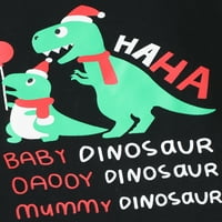 Karácsonyi pizsama családi karácsonyi Pjs megfelelő készletek, Hosszú ujjú dinoszaurusz levél nyomtatási felsők + kockás