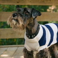 Rés háziállat, kutya ruhák, kék csíkos Henley kedvtelésből tartott pulóver