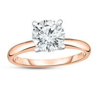 Ct. Gyémánt pasziánsz eljegyzési gyűrű 14K rózsa aranyban