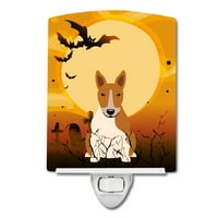 Caroline kincsei BB4401CNL Halloween Bull Terrier piros fehér kerámia éjszakai fény, 6x4x3
